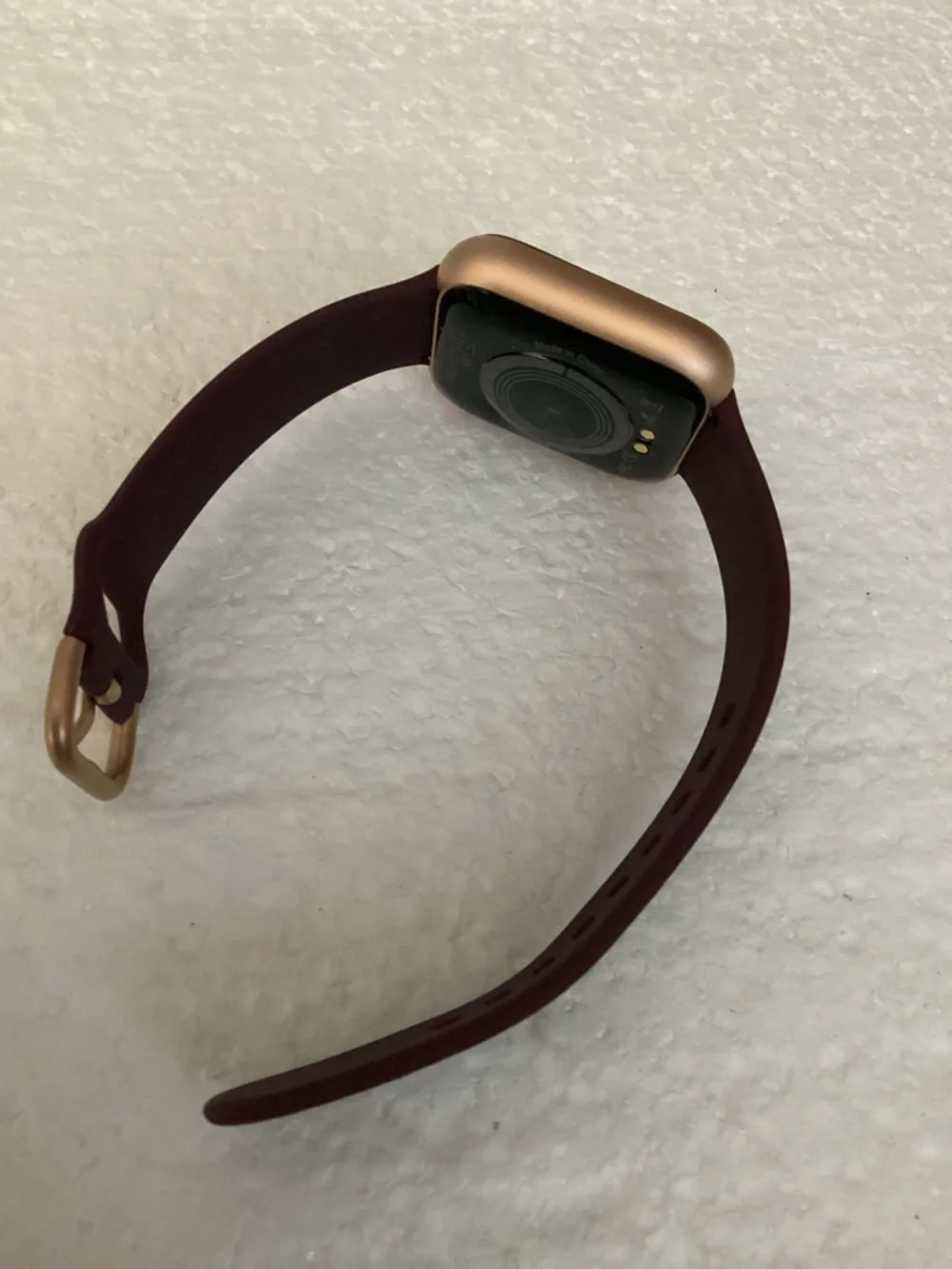 Air 3 Burgundy Silicone Strap Smartwatch with 3 in 1 Wireless Charging Station